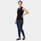 Women's Black Polo Neck Preppy Polo T-Shirt, Black, small
