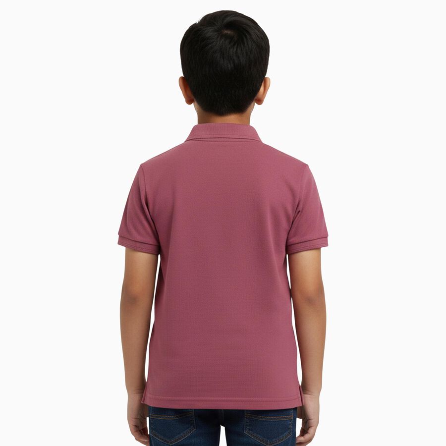 Boys Bright Pink Round Neck Casual T-Shirt, गुलाबी, large