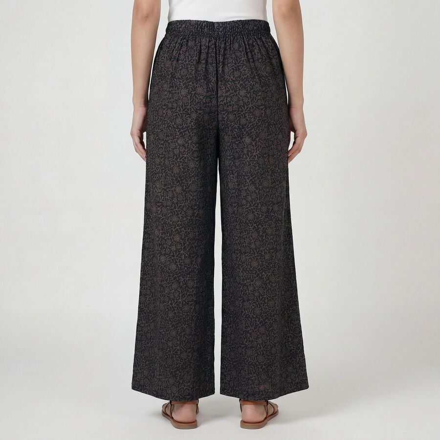 Women's Grey Relaxed Fit Solid Palazzos, Dark Grey, large