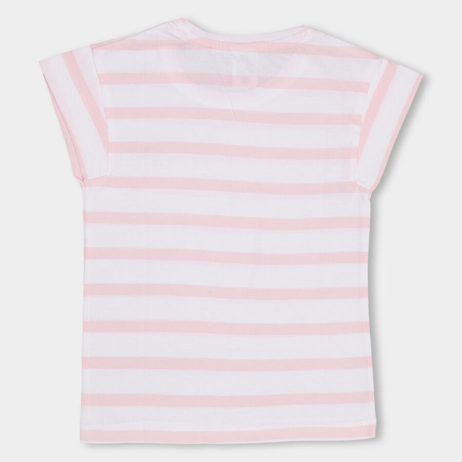 Girls' 100% Cotton T-Shirt, गुलाबी, large image number null