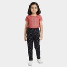 Girls Navy Blue Regular Fit Heart Printed Pyjama, नेवी ब्लू, small
