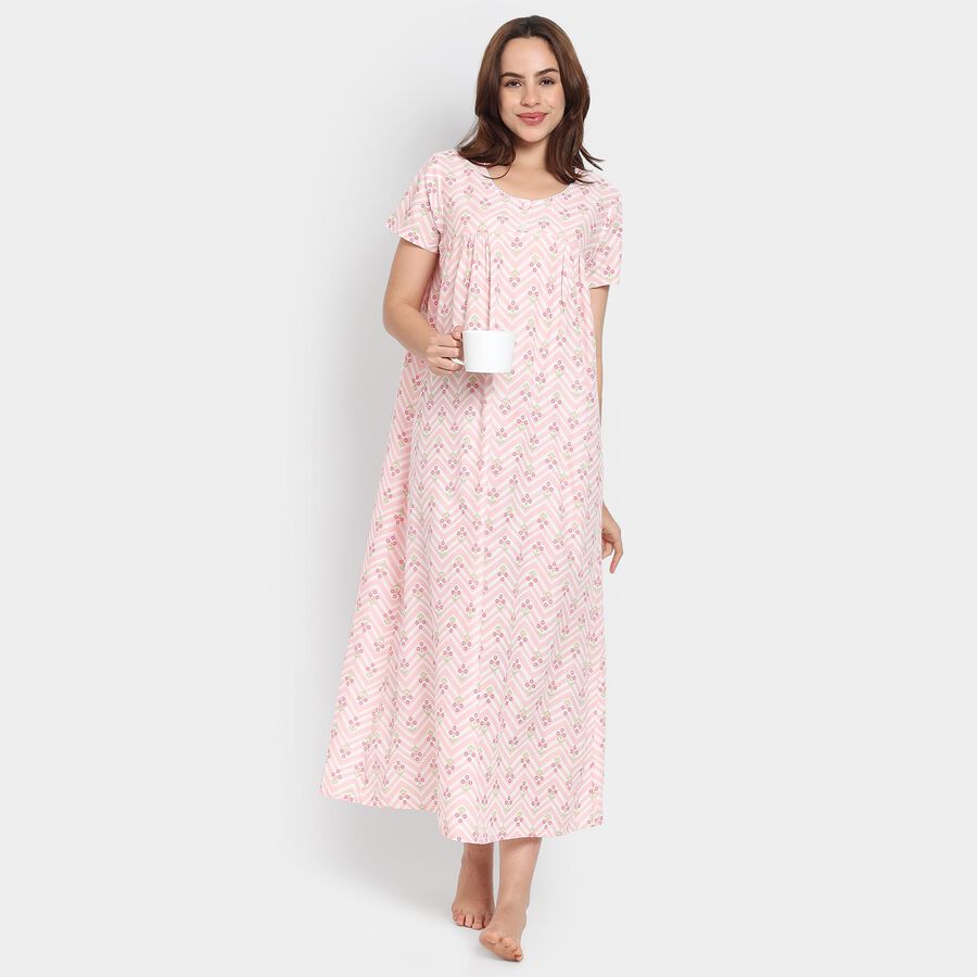 Ladies' Nighty, हल्का गुलाबी, large image number null
