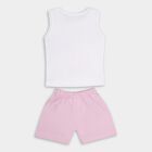 Infants' 100% Cotton Round Neck Short Set, White, small