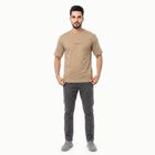 Men's Khaki Round Neck Regular T-Shirt, Khaki, small