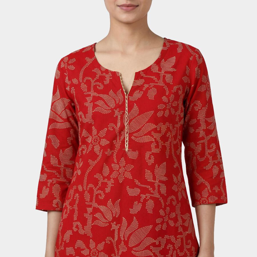 Women's Red Kurta, लाल, large