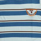 Boys Blue Cotton Round Neck Casual T-Shirt, मध्यम नीला, small