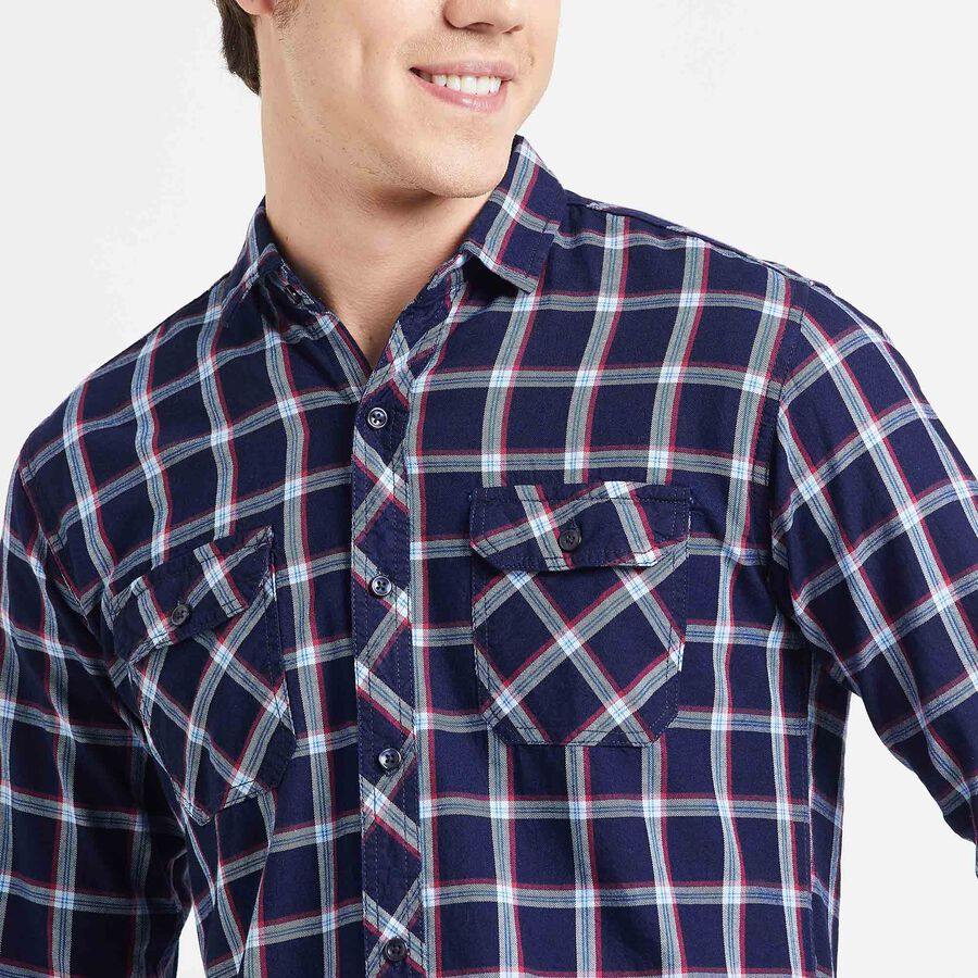 Checked Casual Shirt, Red, large image number null