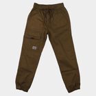Boys' Olive Green Regular Fit Cargo Trousers, Olive, small