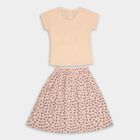 Girl's Top Skirt , Peach, small image number null