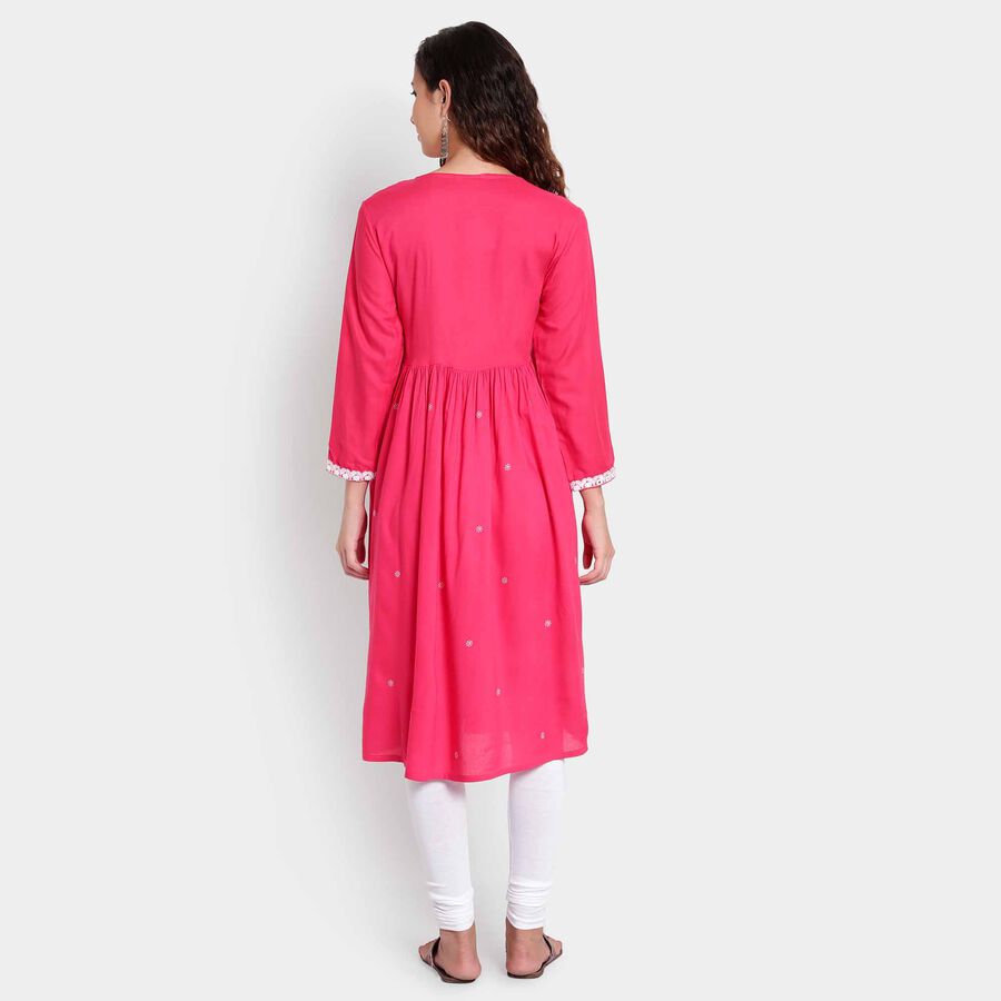 Printed Empire Line Kurta, Coral, large image number null