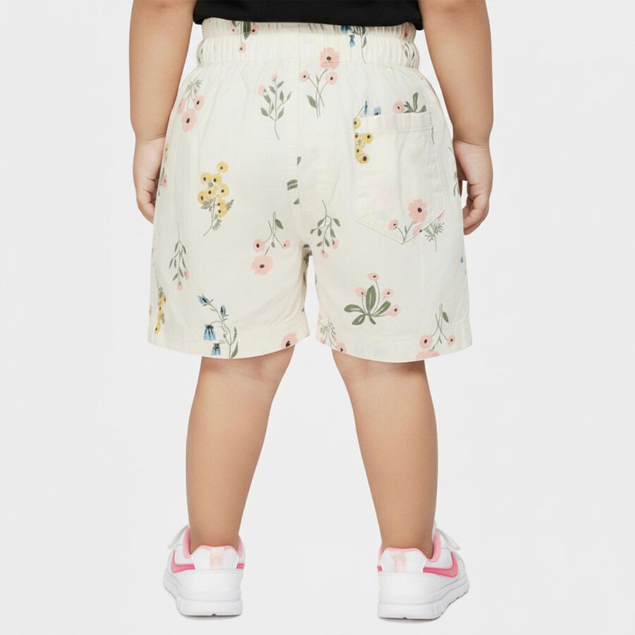 Infants Off White Regular Fit Cotton Printed Half Pant, ऑफ व्हाइट, large