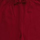 Girls' Red Slim Fit Solid Cotton Blend Legging, लाल, small