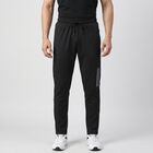 Men's Black Slim Fit Reflective Stripe Track Pants, काला, small
