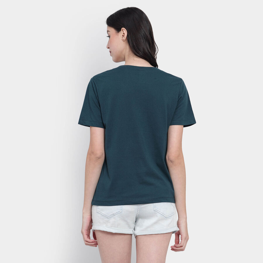 Round Neck T-Shirt, Dark Green, large image number null