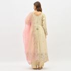 Women's Eggshell White Keyhole Neck Embroidered Kurta, Off White, small image number null