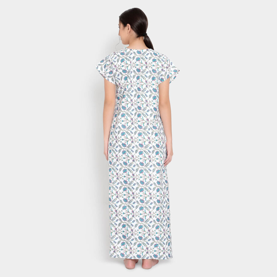Printed Nighty, White, large image number null