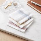 Men's White Striped Pack of 3 Handkerchief, सफ़ेद, small