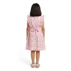 Girls' Light Pink Floral Print Sleeveless Frock, Light Pink, small image number null