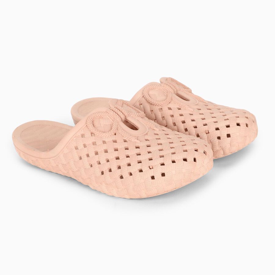 Women's Peach Slip-On Mules Clogs, पीच, large