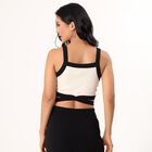 Women's Off-White Mock Neck Minimalist Top, Off White, small