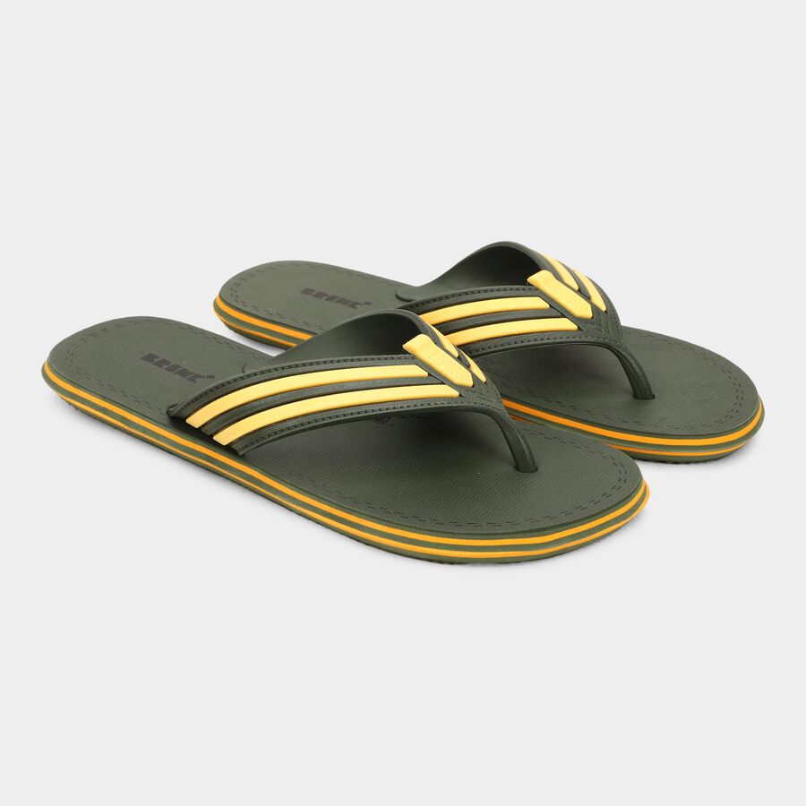 Men's V Strap Slipper, Green, large image number null