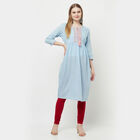 Cotton Flared Kurta, Light Blue, small image number null