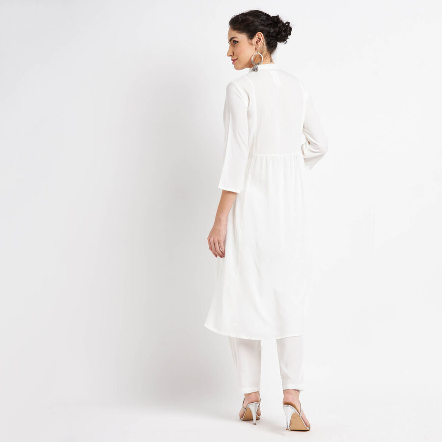 Embroidered Kurta, Off White, large image number null