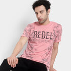 Printed Round Neck T-Shirt, Peach, small image number null