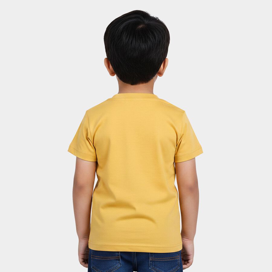 Boys' Half Sleeves T-Shirt, Mustard, large