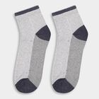 Men's Black and Grey Regular Fit Color-Blocked Pack of 3 Socks, मिश्रित हल्का ग्रे, small image number null