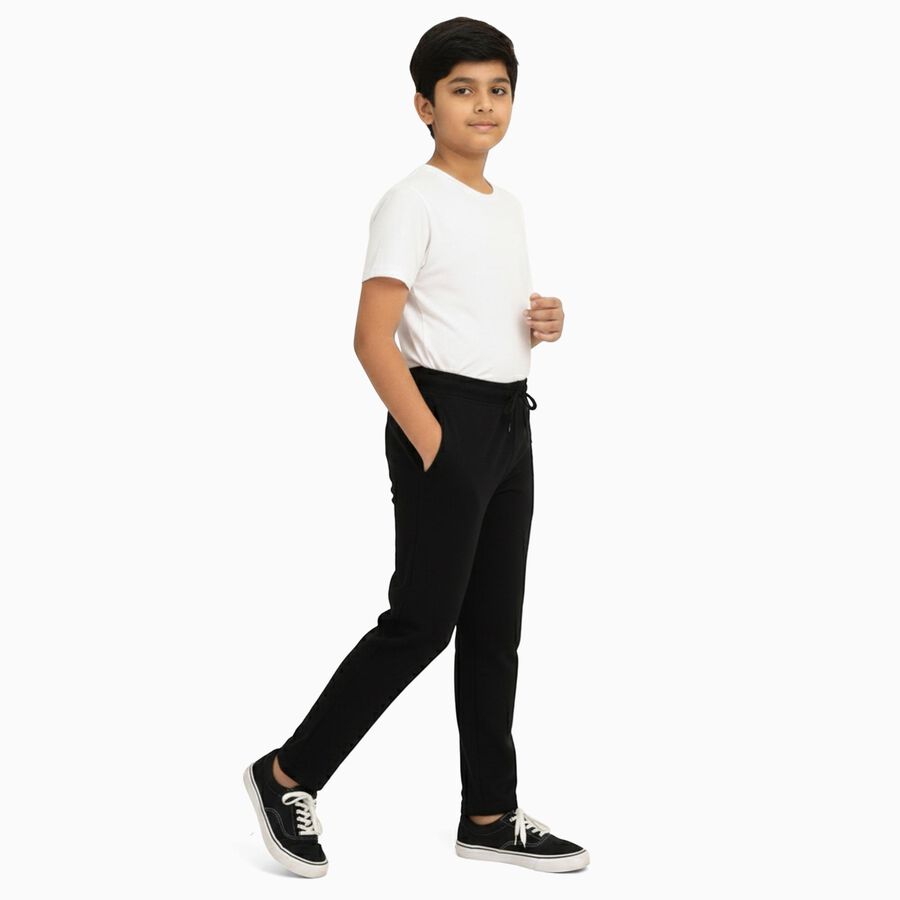 Boys' Jet Black Slim Fit Jogger Jeans, Black, large image number null