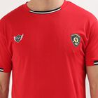 Men's Bright Cherry Red Crew Neck Athleisure T-Shirt, Red, small