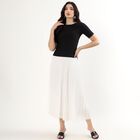 Women's Jet Black Round Neck Minimalist Top, Black, small