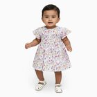 Infants' Pastel Lilac Floral Smocked Cotton Frock, लाइलेक, small image number null