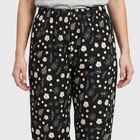 Women's Black Relaxed Fit Printed Harem Pants, काला, small