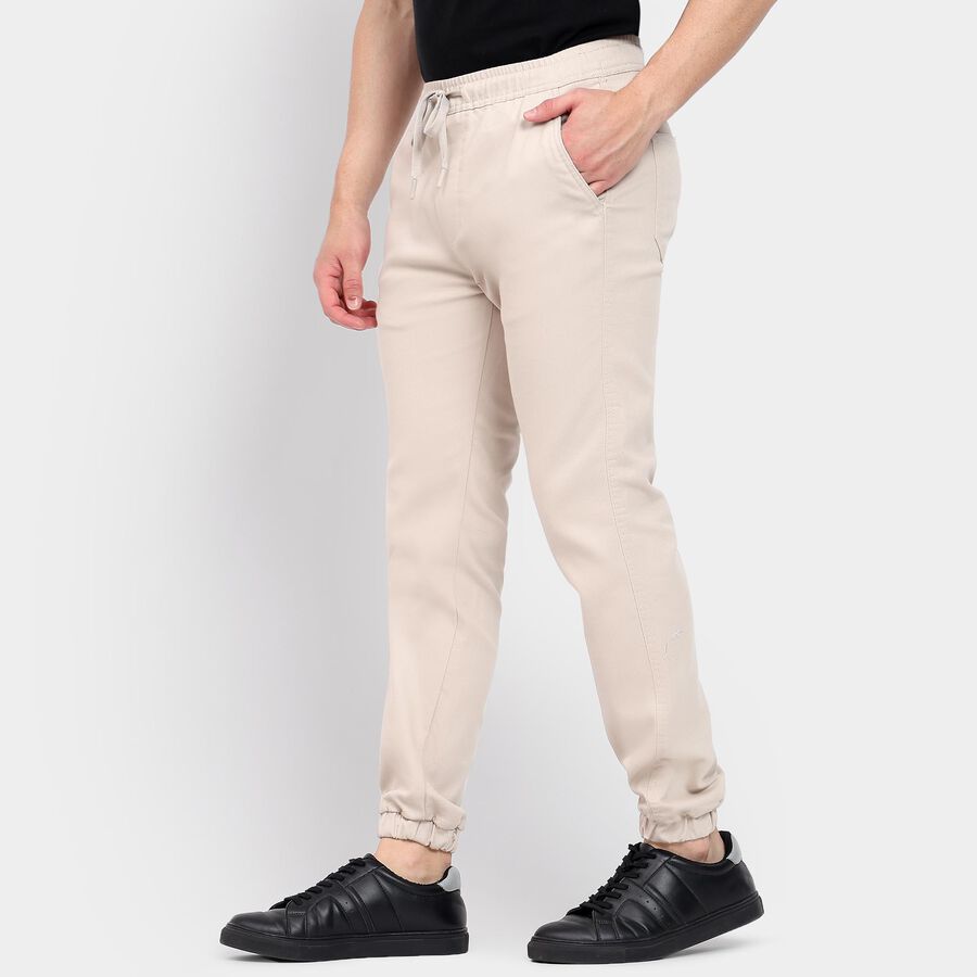Men's Slim Fit Casual Trousers, सिल्वर, large image number null