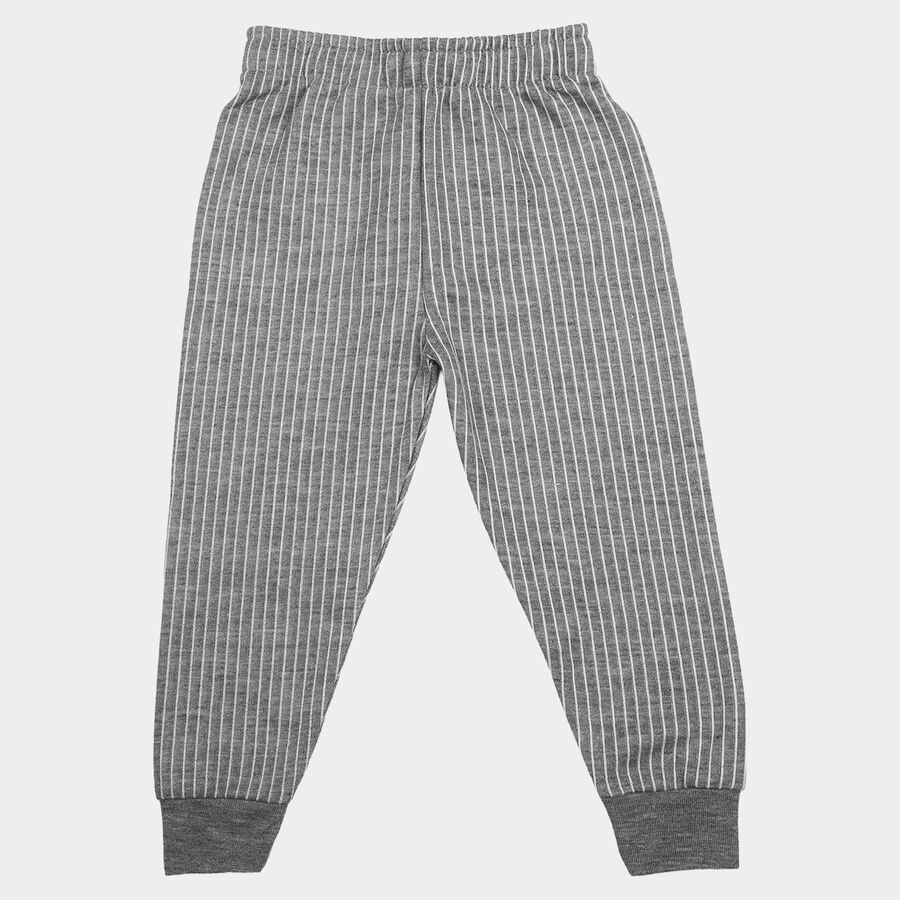 Boys' Grey Long Johns Thermal, मिश्रित हल्का ग्रे, large