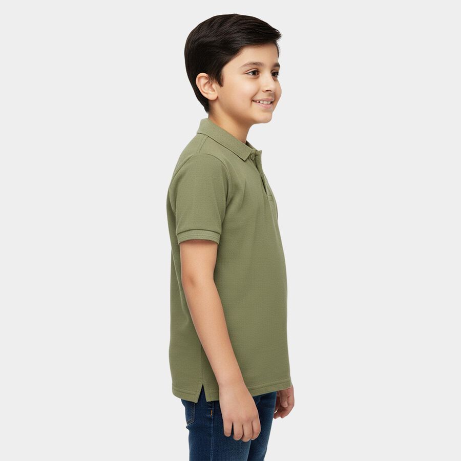 Boys' Half Sleeves T-Shirt, हल्का हरा, large