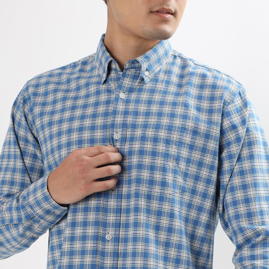Men's 100% Cotton Casual Shirt , Light Blue, large image number null