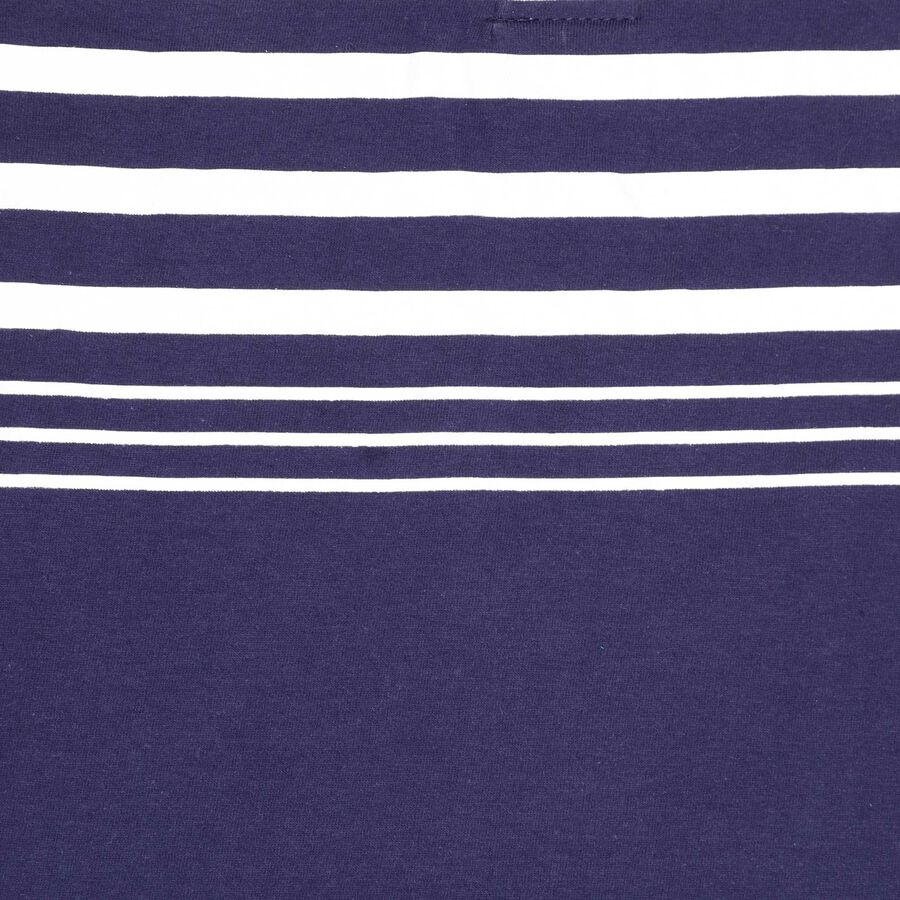 Boys Cotton Stripes T-Shirt, नेवी ब्लू, large image number null
