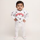 Infants Snow White Cotton Round Neck Casual Sweatshirt, सफ़ेद, small image number null
