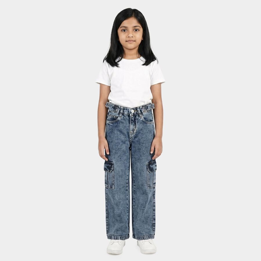 Girls' Jeans, Mid Blue, large