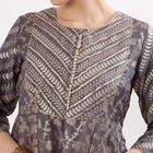 Women's Lavender Round Neck Embroidered Kurta, Lilac, small image number null