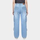 Women's Blue Wide Leg High-Rise Jeans, Light Blue, small