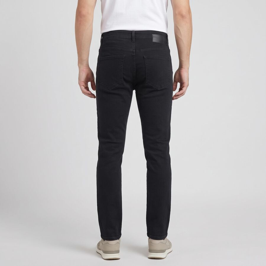 Men's Dark Grey Slim Fit Solid Jeans, गहरा ग्रे, large