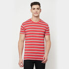 Stripes Round Neck T-Shirt, Red, small image number null