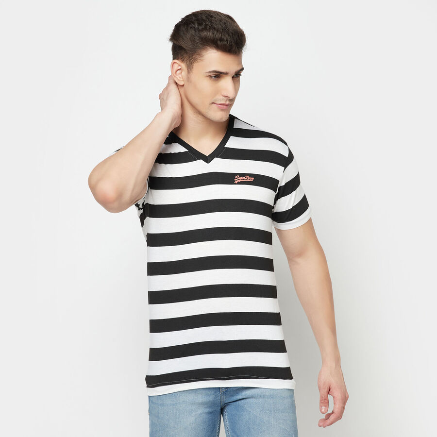 V Neck T-Shirt, Navy Blue, large image number null