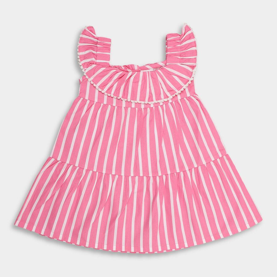 Infant Girls' 100% Cotton Frock , Pink, large image number null