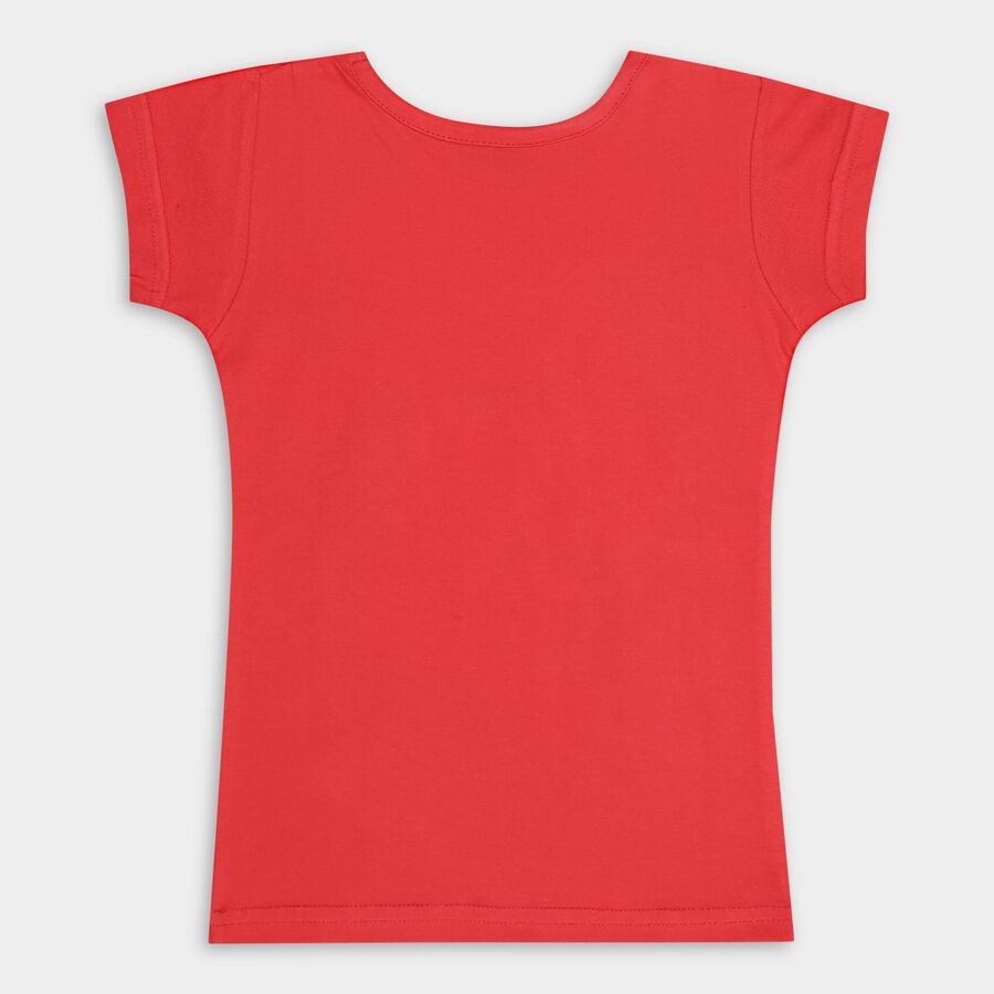 Girls' 100% Cotton T-Shirt, Coral, large