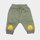 Infants Olive Green Jogger Fit Smiley Patch Pyjama, ओलिव, small
